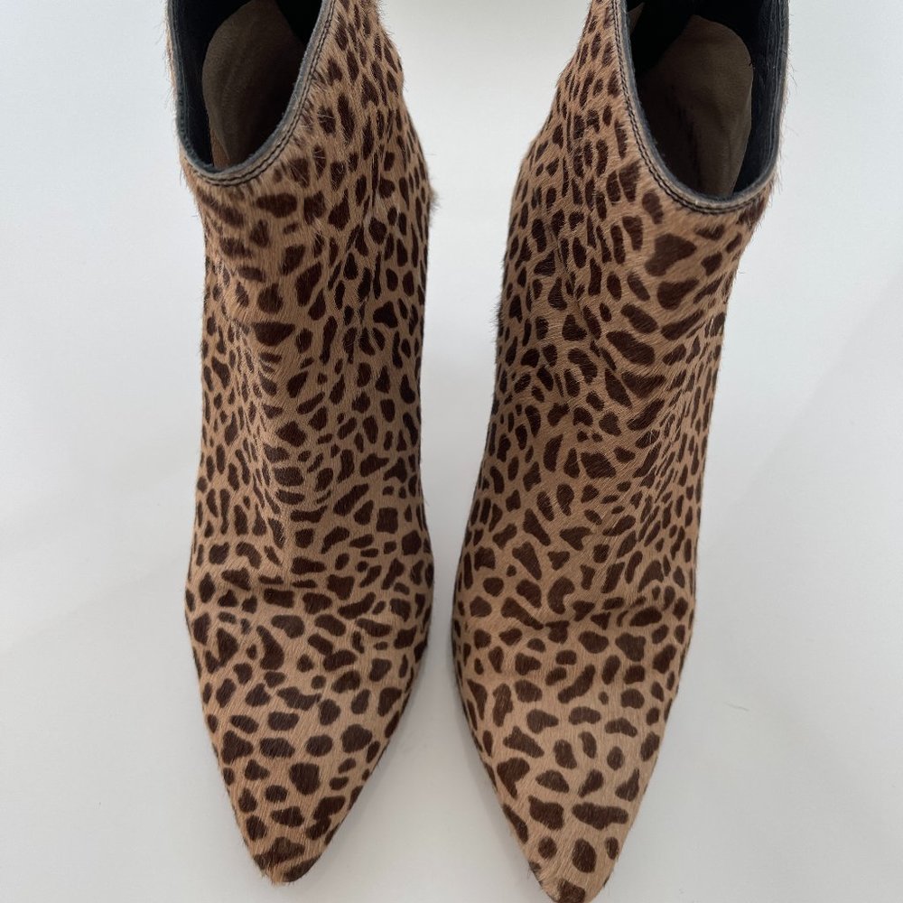Walter Steiger Leopard Print Pony Hair Ankle Back Zipper with Ball Pull...